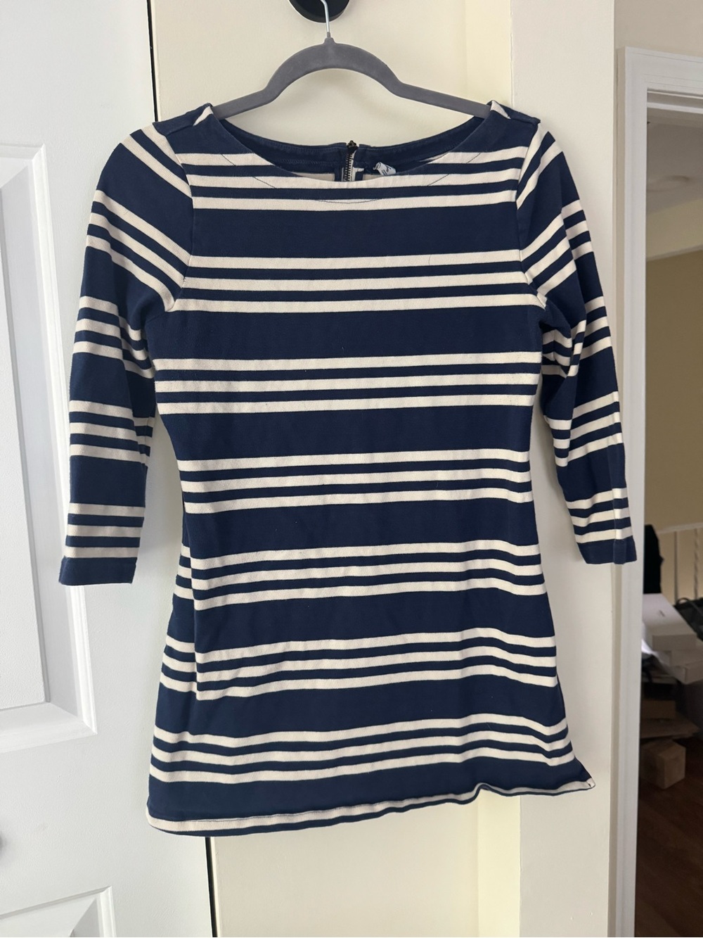 Old Navy Navy and Cream Maternity Striped Top